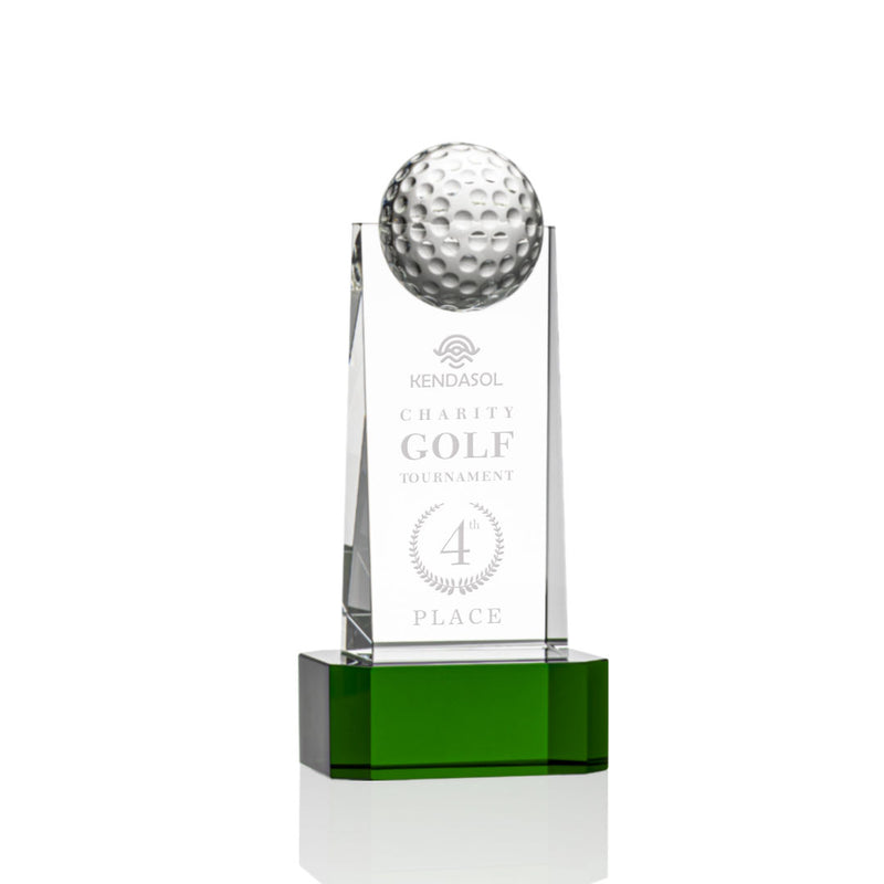 Crystal Dunbar Golf Award on Base - Green