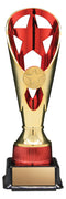 Fire and Ice Series Gold and Red Cylinder Star Trophy