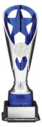 Fire and Ice Series Silver and Blue Cylinder Star Trophy