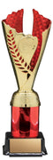 Fire and Ice Series Gold and Red Column Insert Trophy