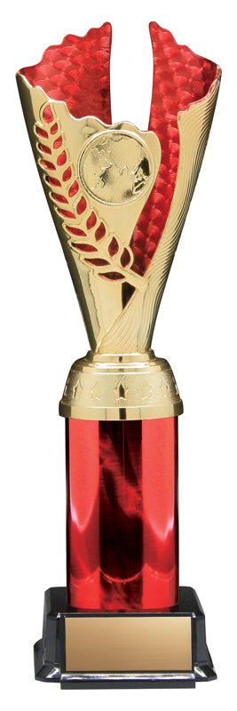 Fire and Ice Series Gold and Red Column Insert Trophy