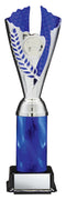 Fire and Ice Series Silver and Blue Column Insert Trophy