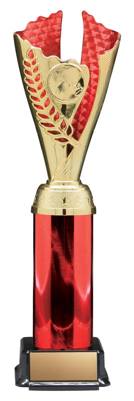 Fire and Ice Series Gold and Red Column Insert Trophy