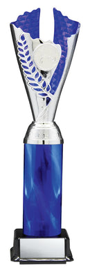 Fire and Ice Series Silver and Blue Column Insert Trophy