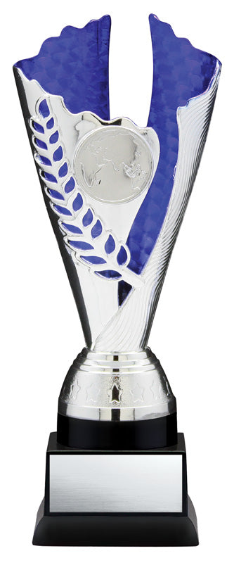 Fire and Ice Series Silver and Blue Insert Trophy