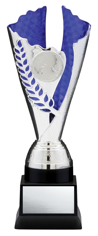 Fire and Ice Series Silver and Blue Insert Trophy