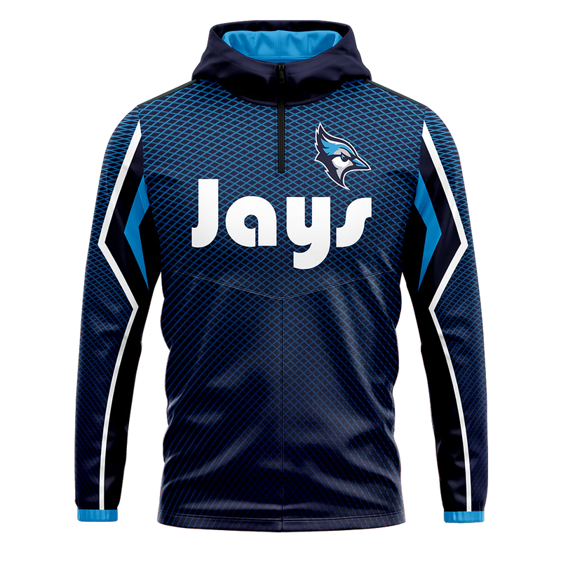 Quarter Zip Traverse Hooded Long Sleeve Flexweave Cage Jacket Jersey