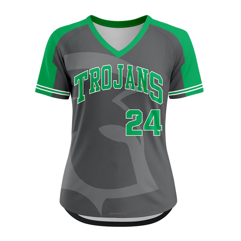 Vantage Short Sleeved V-Neck Raglan Softball Jersey