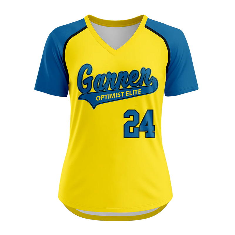 Blitz Short Sleeved V-Neck Raglan Softball Jersey
