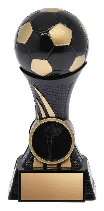 Heavyweight Black and Gold Soccer Tower Trophy