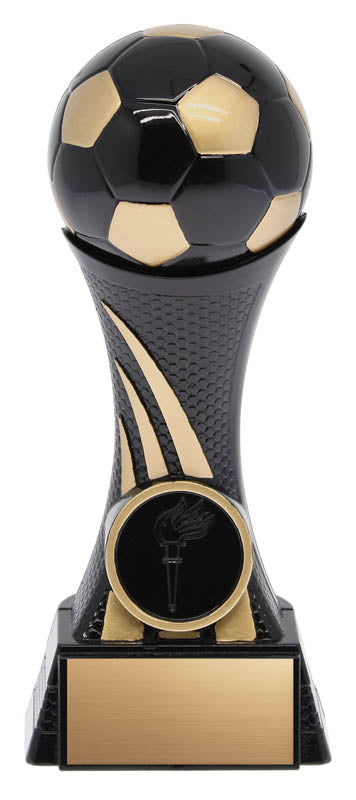 Heavyweight Black and Gold Soccer Tower Trophy