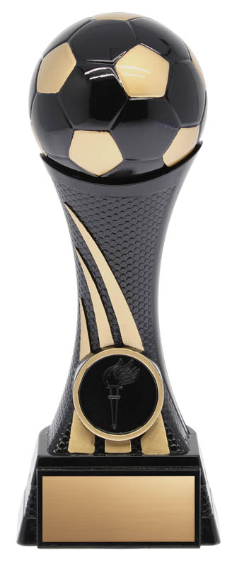 Heavyweight Black and Gold Soccer Tower Trophy