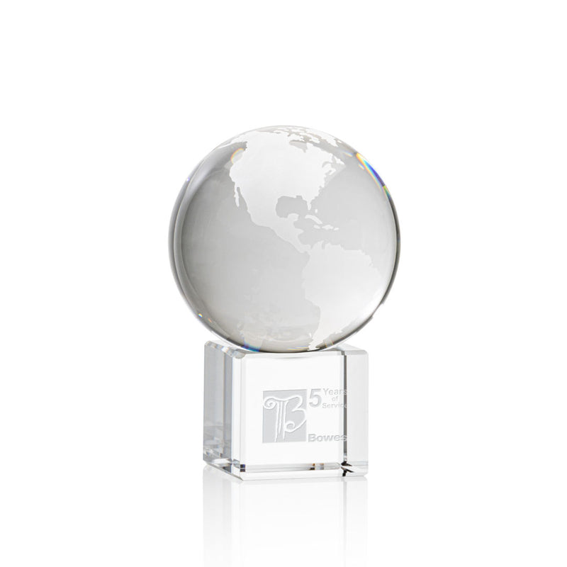 Crystal Globe Cube Base Award