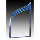 Clear Acrylic Prism Wave Blue Accents Award