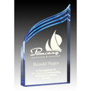 Clear Acrylic Prism Wave Blue Accents Award
