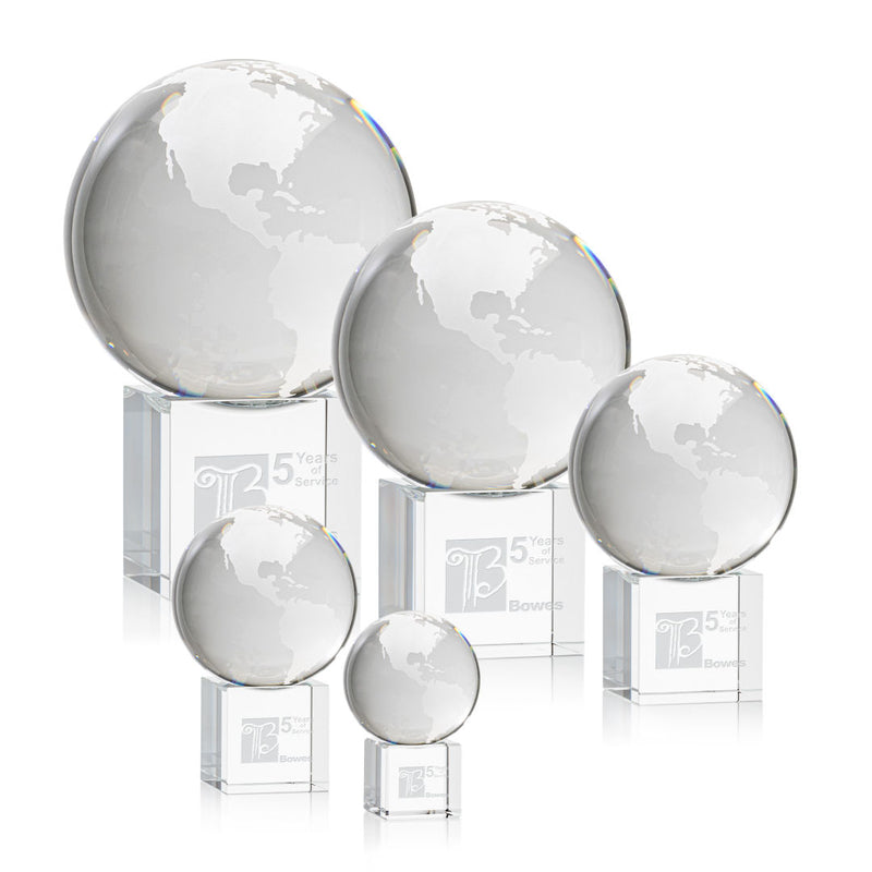 Crystal Globe Cube Base Award