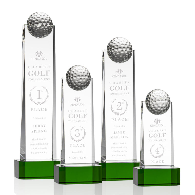 Crystal Dunbar Golf Award on Base - Green
