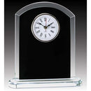 Glass Black Clock Rounded Top