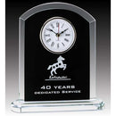 Glass Black Clock Rounded Top
