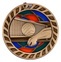 Stained Glass Volleyball Medal