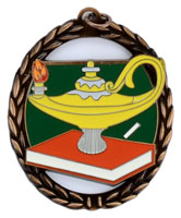 Negative Space Lamp of Knowledge Medal