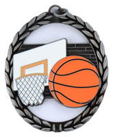 Negative Space Basketball Medal