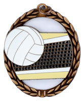 Negative Space Volleyball Medal