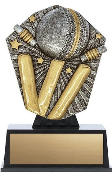 Resin Cosmos Mini Cricket Trophy