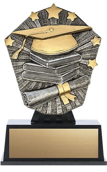 Resin Cosmos Mini Graduation Trophy