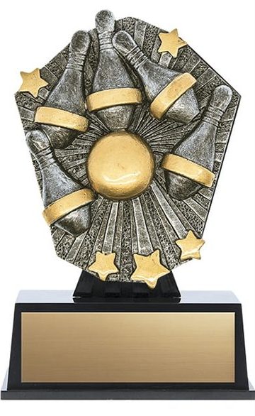 Resin Cosmos Mini 5-Pin Bowling Trophy