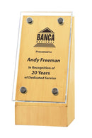 Monument Bamboo Wedge Glass Plate Award