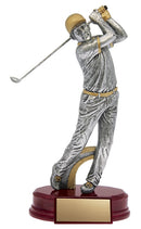 Resin Classic Male Golfer Silver & Gold Trophy