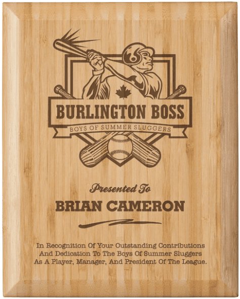 Bamboo Laser Engraved Plaque - shoptrophies.com