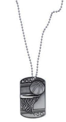 Basketball Dog Tag with Ball Chain - shoptrophies.com