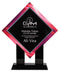 Black Acrylic Diamond w/ Red Accent Top & Base Award - shoptrophies.com