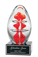 Blow Glass Red Oval Award - shoptrophies.com