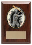 Blow-Out Female Baseball Player Plaque - shoptrophies.com