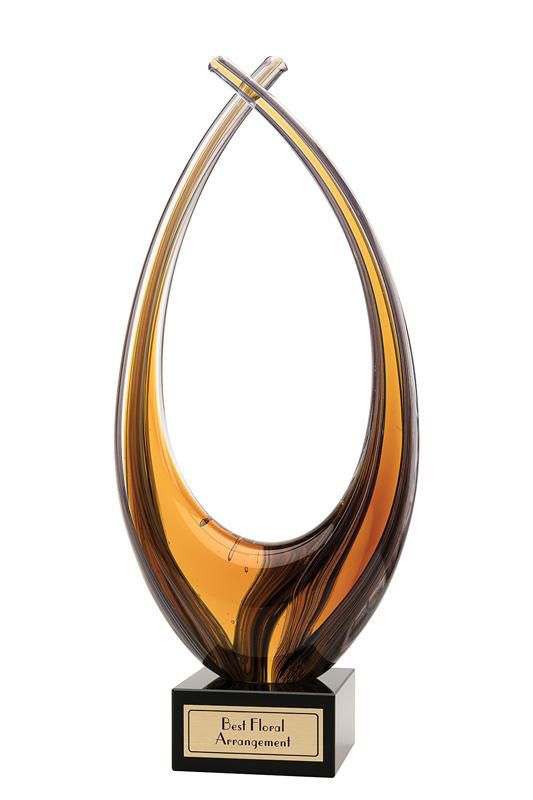 Blown Glass Amber Rise Award - shoptrophies.com