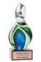 Blown Glass Blue and Green Twist Award - shoptrophies.com