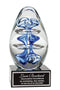 Blown Glass Blue Oval Award - shoptrophies.com