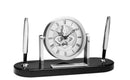 Brushed Aluminum Swivel Clock / Pen Set - shoptrophies.com