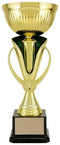 Castro Gold Plastic Deluxe Cup with Amazon Green Metal Bowl - shoptrophies.com