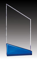 Clear Acrylic Prism Peak Blue Base Award - shoptrophies.com