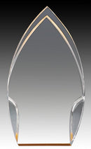 Clear Acrylic Prism Rounded Peak Gold Foil Base Award - shoptrophies.com