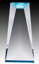 Clear Acrylic Prism Tapered Blue Bottom Award - shoptrophies.com