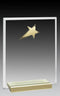 Clear Glass Plaque Polished Gold Star Award - shoptrophies.com