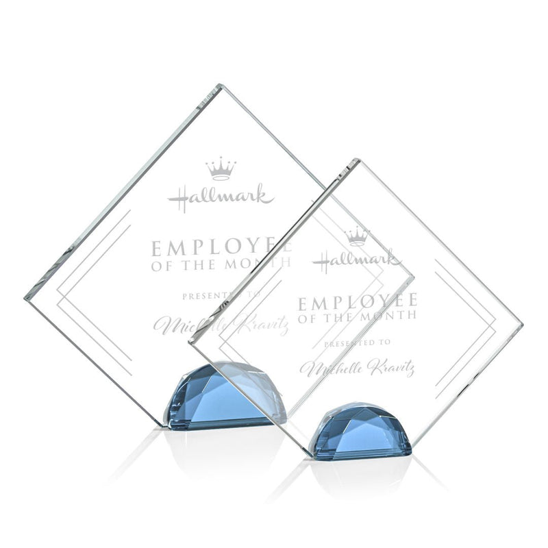 Crystal Deerfield Award - Sky Blue - shoptrophies.com
