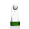 Crystal Dunbar Golf Award on Base - Green - shoptrophies.com