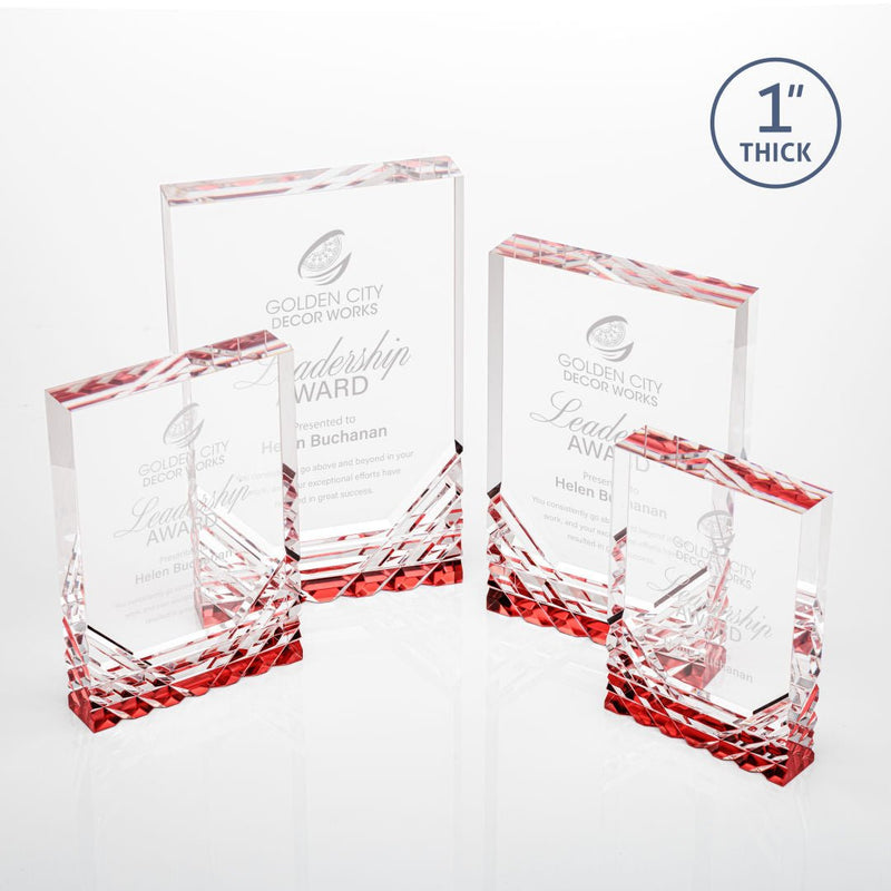 Crystal Elektra Award - Red - shoptrophies.com
