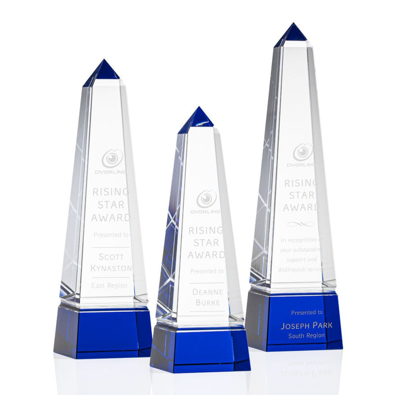 Crystal Groove Obelisk Blue Award - shoptrophies.com